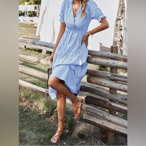 SHEIN Dresses & Skirts - Shein Blue Stripe Dress size XL NWOT​